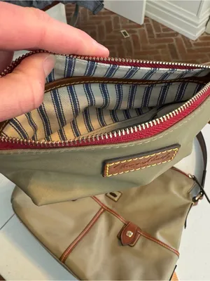Dooney and Bourke Taupe Khaki Olive Wayfarer Sac Hobo Bag &‎ Matching Pouch thumbnail 10