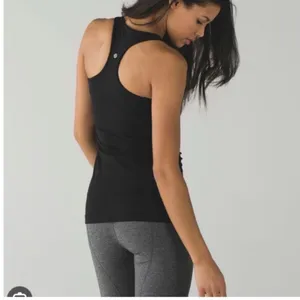 Lululemon Cool Racerback Tank Womens 4 Black Reversible Yoga Activewear Tank Top thumbnail 2