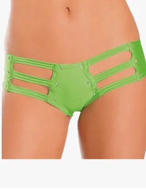 Amazon Neon Green Jeweled Strappy Dance Shorts thumbnail 7