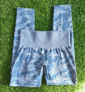 NVGTN Slate Blue Camo Seamless Leggings thumbnail 1