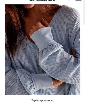 Free People Light Blue Sweater Top thumbnail 2