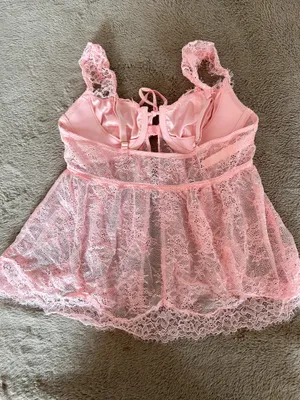 Victoria's Secret babydoll pink dream angels lace top thumbnail 2