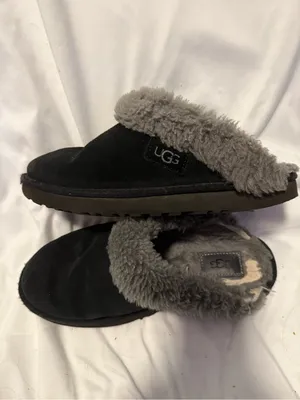 🔥 UGG Cluggete Slippers Black Grey Sz 7 with wear inside great outside thumbnail 6