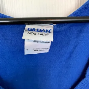 Gildan‎ Womens' Size Small Blue 'Merica Graphic Tank Top thumbnail 2