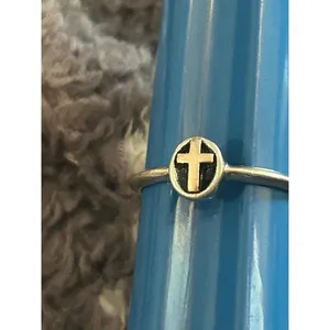Cross ring 925 sterling silver z13 size 9 thumbnail 5