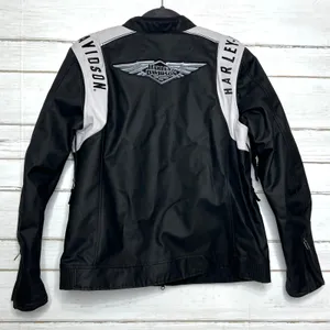 Harley-Davidson Imprint 120th Anniversary Riding Jacket Black Gray Women’s XL thumbnail 2