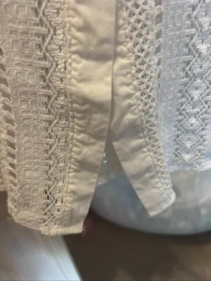 Zara White Crochet Button-Front Top thumbnail 5