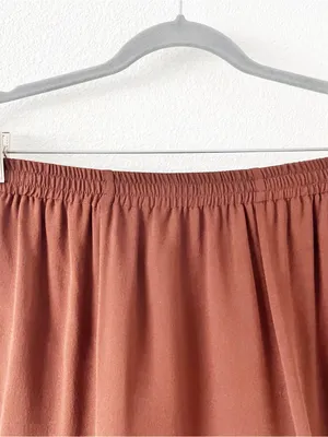 Vintage Diane von Furstenberg DVF Brown 100% Silk Pull On Skirt thumbnail 3