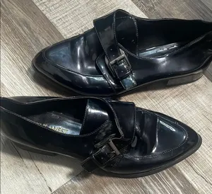 Nine West Shiny Black Loafers‎ with Buckle thumbnail 1
