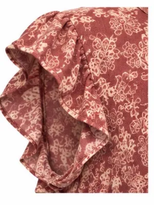 Lucky Brand Floral Button Front Shirt Dress Size M Ruffle Sleeve Tie Waist thumbnail 6