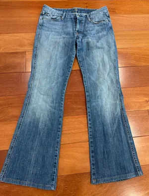 7 For All Mankind A Pocket Jeans Womens Blue Flare Low Rise U130J055U 31 thumbnail 1