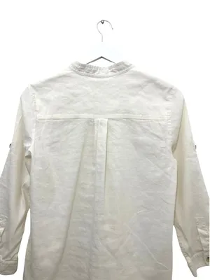 Theory "Corian" Luxury Linen-Blend Popover Utility Shirt M thumbnail 6