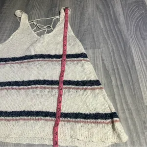 American Eagle Outfitters Navy Blue Pink White Striped Knit Tank Top; XL Women’s thumbnail 5