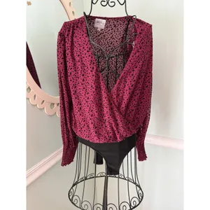MISA Size S Body‎ Suit Star Blouse Maroon Black thumbnail 5