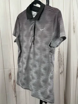 Nike Golf Women’s Medium Striped Golf Polo Shirt Athletic thumbnail 1