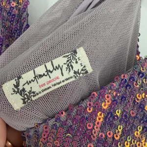 Intimately‎ Free People Purple Iridescent Sequin Mini Dress OB1078545 Womens M thumbnail 5
