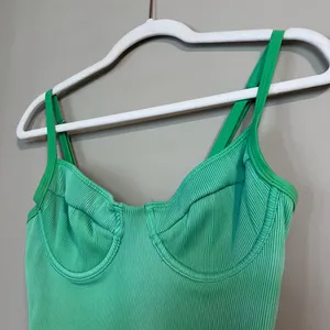 Kulani Kinis Ribbed Underwire Adjustable Strap One Piece Swimsuit Green M thumbnail 4