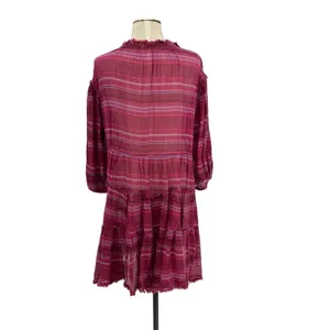 Free People Gianna Striped Tunic Dress Tasseled Pink‎ Size Small thumbnail 8