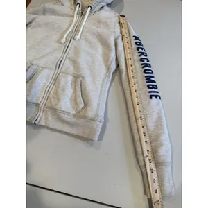 Abercrombie & Fitch Y2K Zip Hoodie Womens Medium Sherpa Lined Spellout 2000s thumbnail 4