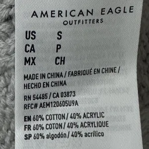 American Eagle Women's Size Small‎ Gray Cable Knit Sweater Crew Neck Fisherman thumbnail 5