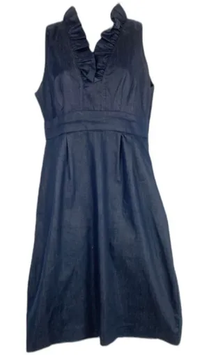 London Times Dark Blue Dress Size 4 thumbnail 1