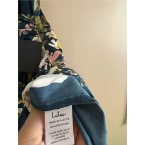 Lulus Remarkable Entrance Navy Blue Floral Print Satin Midi Dress Size Medium thumbnail 10