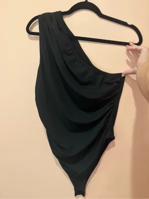 SheIn One-Shoulder Black Women's Bodysuit thumbnail 2