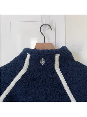 Free People FP Movement Mountain High 1/2 Zip Fleece Pullover in Dark Navy Blue thumbnail 5