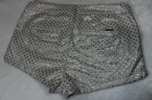 Abercrombie & Fitch Cream Metallic Jaquard Floral Print Trouser Short Size 10 thumbnail 3