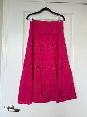 New Directions 100% Cotton maxi Skirt Tiered Boho thumbnail 4