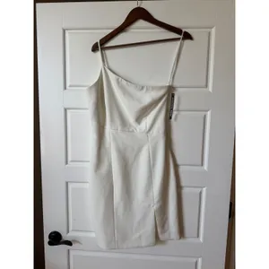 Gianni Bini Ivory Evelyn One Shoulder Mini Dress 4 Wedding Bachelorette Bridal thumbnail 2
