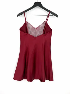 VICTORIA'S SECRET Satin Nighty Red Lace Trim S thumbnail 4