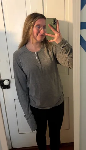 Lululemon gray workout long sleeve shirt thumbnail 1