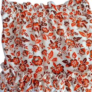 A loves A Orange Floral Ruffled Tiered Midi Lined Skirt SM Coquette Cottage Boho thumbnail 6
