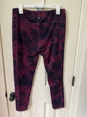 Kyodan Burgundy and Black Tie-Dye Active Leggings thumbnail 2