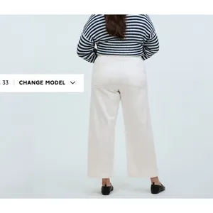 NWT Madewell The Emmett Wide-Leg Crop Jean: Welt Pocket Edition NO602 Tile White thumbnail 2