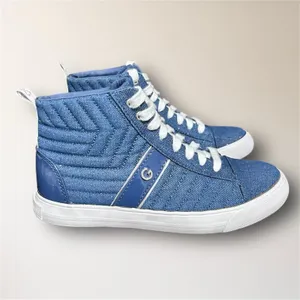 GBG Los Angeles Womens 7 Blue Sparkle Denim High Top Sneakers Quilted Y2K Retro‎ thumbnail 2
