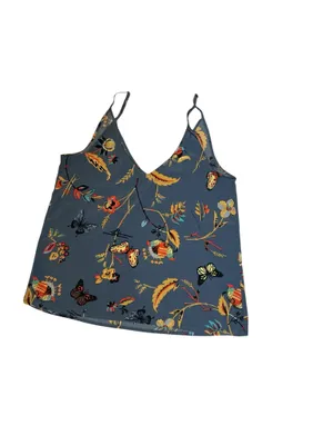 Abercrombie Y2K Aesthetic Butterfly Floral Camisole Top Blue Extra Small thumbnail 2