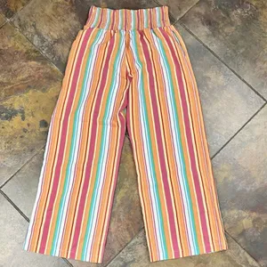 Women’s Multicolor Striped Smocked Waist Wide Leg Pants Medium thumbnail 8