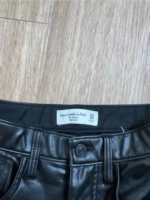 Abercrombie’s & Fitch Black Faux Leather Skinny Jeans thumbnail 3
