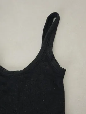 All Saints Black Ribbed Tank Bodysuit Size S thumbnail 3