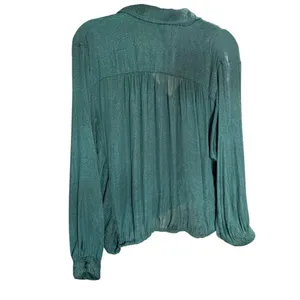Anthropologie Maeve Almeria Emerald Green Paisley‎ Blouse Sz Small thumbnail 12