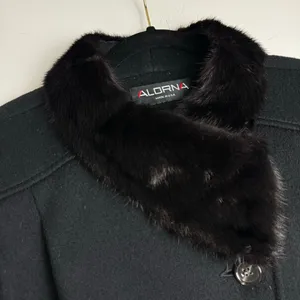 Vtg ALORNA 100% Wool Long Fur Collar Jacket Overcoat thumbnail 5