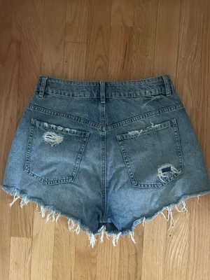 High Waisted Distressed Denim Shorts thumbnail 2