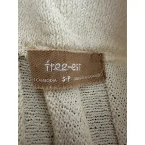 Free People Cream Solid Cream Ribbed Knit Pleated Flounce Mini Skirt S Small thumbnail 2