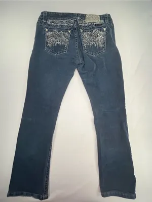 ⁠Miss Me Mid-Rise Easy Bootcut Embellished Sequins Studs Womens Jeans Size 30 thumbnail 6