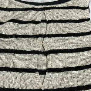 Black and beige striped tank top thumbnail 4