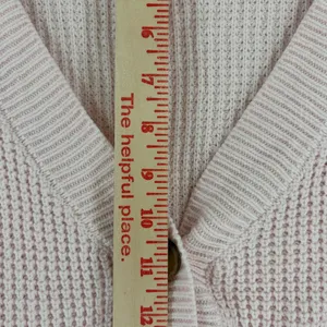 KBB by Kahlana Pink Waffle Knit Oversized Button Front Cardigan Sweater Small thumbnail 5
