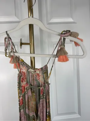 Easel Size L Boho Paisley Wide Leg Tassel Jumpsuit NWOT thumbnail 3