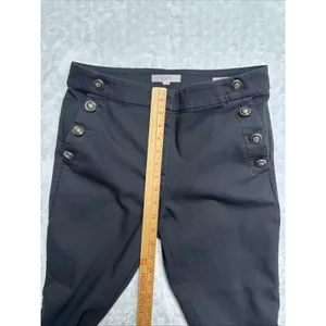 Loft The Sutton Skinny Pants Black Button Details Womens Size 6 Stylish Office thumbnail 7